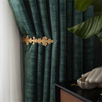 China Blackout Green Pink Bronzing Art Curtains For Living Room Luxury Velvet Curtain Fabric Blackout Window Drapes For Bedroom for sale