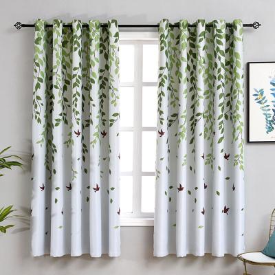 China Cotton Canvas Wholesale Ready Made Window Blackout Printing Short Bay Window Blackout Curtain Panel For Bedroom Living Room Glass Doors Balcony for sale