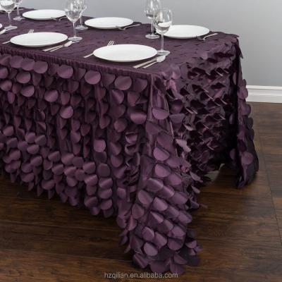 China Oilproof 100% Polyester Taffeta Circles Petal Rectangular Tablecloth for sale