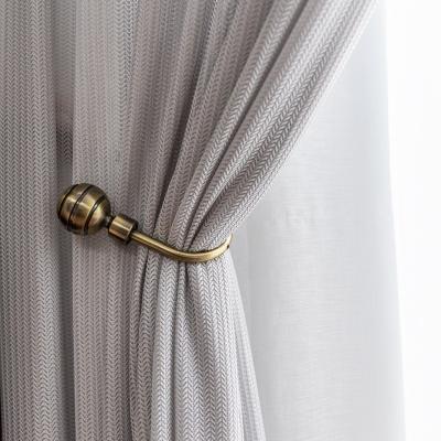 China Blackout White And Gray Ready Made Curtains For Living Room Window Drapes for sale