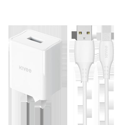 China KIVEE Mobile Phone Customized Travel EU US Plug 5V 2.1A USB Adapter Smart Wall Charger Portable Mobile Phone Charger for sale