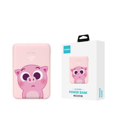 China High Capacity KIVEE Pink Power Bank Super Slim Logo Custom Power Bank With Good Quality for sale