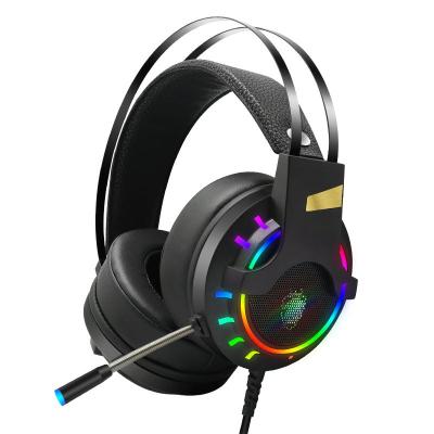 China Earphone Gaming Headset 7.1 Stereo USB Wired RGB Backlit Gaming On-Ear Headset With Microphone for sale