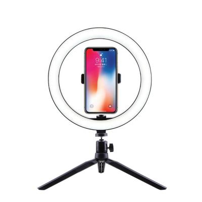 China Beauty Live Ring Light 10 Inch LED Desktop Selfie Ring Light for Makeup Live Streaming Video Dimmable LED Ring Light with 3 Colors Mode for sale