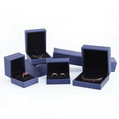 China Recyclable Wholesale Spot PU Brushed Ring Necklace Pendant Jewelry Storage Packaging Box for sale