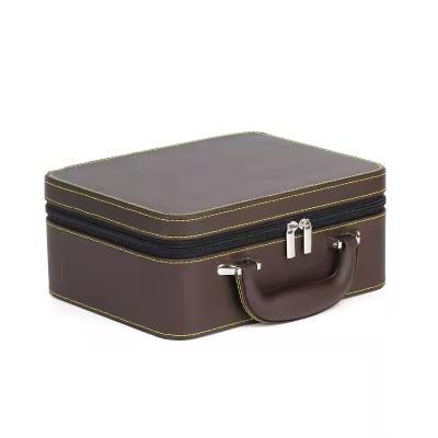 China Travel Factory Recyclable Leather Stain Can Be Ordered Portable Pearl Ring Necklace Pendant Storage Jewelry Box for sale