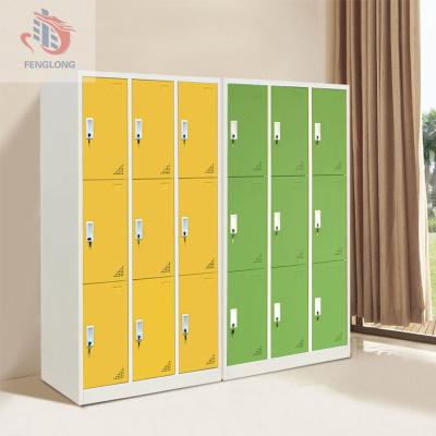 China Office Home Factory Commercial Sale Customized Modern Office Furniture 9 Door Locker Vintage Storage Cabinet for sale