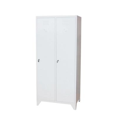 China Knock Down Custom Vintage Stainless Steel Cabinet Bedroom Closet White Wardrobe for sale