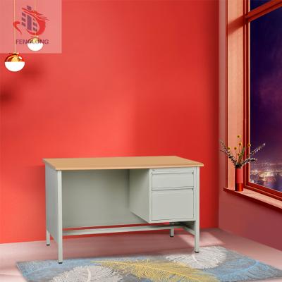 China Strong modern hot sale computer table factory price office desk design furniture steel computer desk table with shooters and MDF for sale