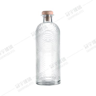 China Glass Collar Round Shape 750ml Decorative Bottle with Customized Screen Printing for sale