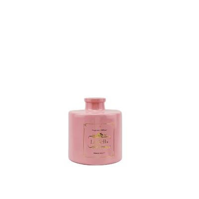 China Matte Pink Glass Round Bottom Diffuser Bottle 150ml 200ml with Eco-friendly Material for sale