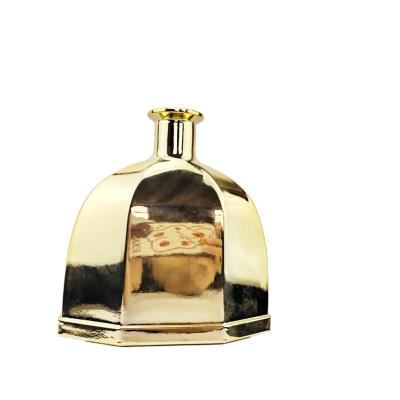 China Glass Base Material Aromatherapy Bottle 300ml Gold Electroplated Perfume Oil Bottle for sale