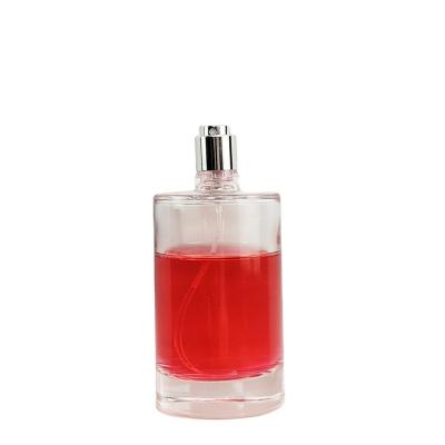 China 50ml 100ml Transparent Square Perfume Glass Bottle with Hot Stamping Surface Handling for sale