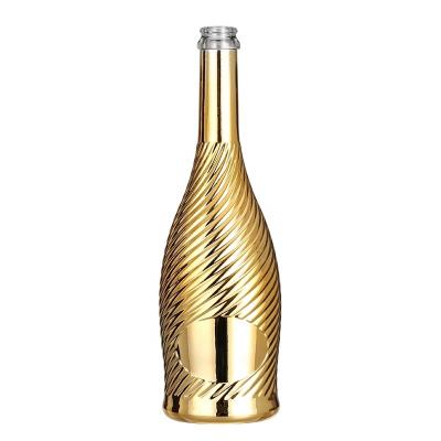 China Customized Glass Products Clear Champagne Sparkling Wine 750ml Bottle with Stopper for sale