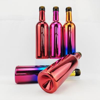 China Collar Material Glass Bottle for Champagne 200ml 375ml 500ml 750ml Colorful Free Sample for sale