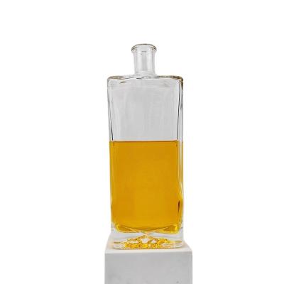 China Customized 700ml 750ml Extra White Flint Glass Cylinder Long Neck Gin Rum Bottle for Beer for sale