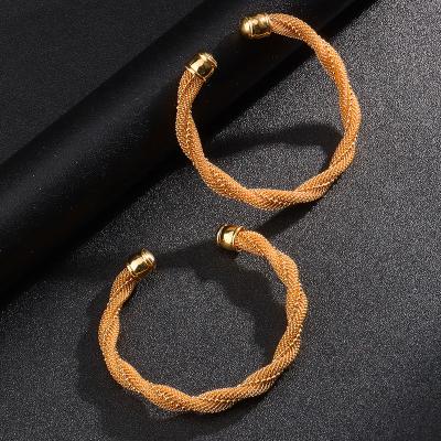 China Good quality good products twisted bracelet brass gold plated wedding bracelets wholesale gold plated bracelet for sale