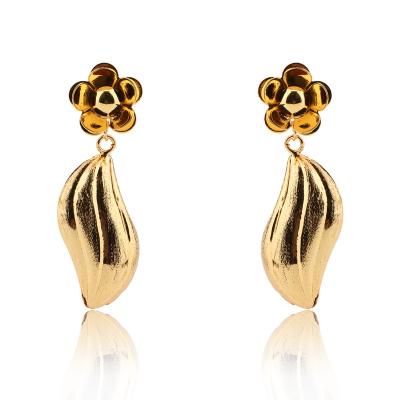 China Wholesale Good Quality Fashion Hoop Earrings Round Dubai 18k Gold Plated Jewelry Fashion Earrings For Women for sale