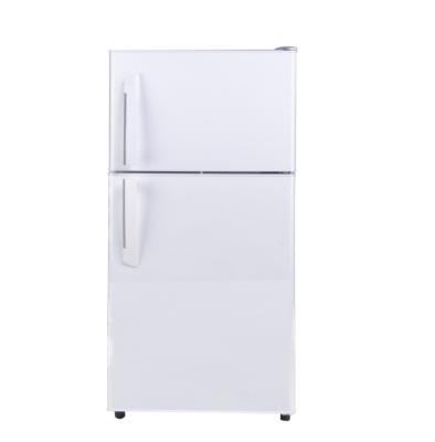 China COMPRESSOR most popular double door refrigerator 165 liter refrigerator freezer double door refrigerator colorful handle for sale