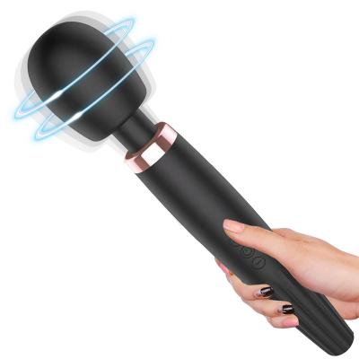 China Eco-Friendly SHIDUNSI 5 frequency 3 speed big AV wand massager black clit stimulation silicone massage vibrator for sale