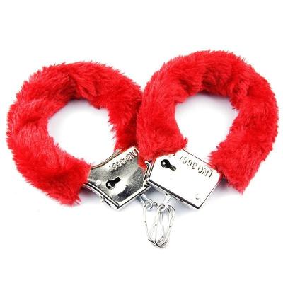 China Eco-Friendly SHIDUNSHI SM sex metal handcuffs Adult bondage plush toy handcuffs bondage flirty foreign trade sex toy supplies for sale