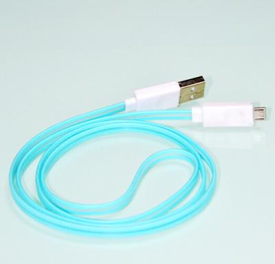 China Glow in the dark Light Up Charging Cable Micro USB with LED Light Indicator for sale