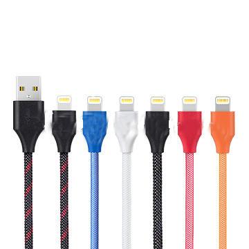 China Multicolor iPhone Lightning Cable MFI Certified / Nylon Braided / Durable for sale