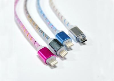 China Colorful 5V Round MFI Certified Lightning Cable With LED Light Indicator for sale