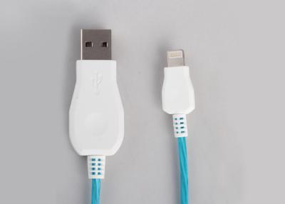 China Data Sync And Charge MFI Certified Cable With Visible Flowing LED Light Up for sale