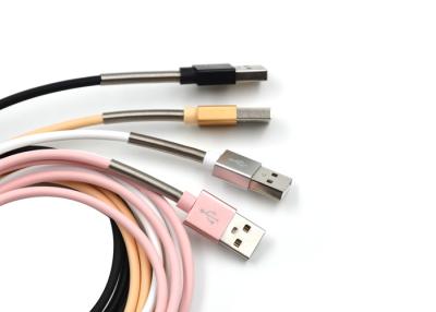 China PU Wrapped Micro USB Charging Cable With Metal Housing Micro / Type C To USB for sale