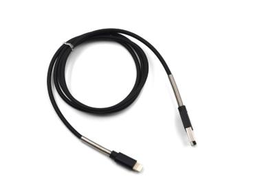 China PU Wraped Lightning Cable MFI Certified Black Charging Cord For iPhone for sale