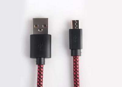 China 2A Micro USB Charging Cable Red And Black For Android , Galaxy , Motorola for sale