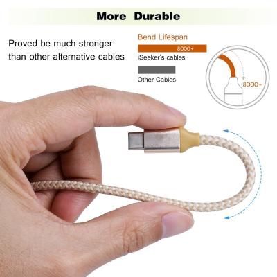 China Short USB C to USB A Type C Charging Cable 1Ft Multicolors Nylon Braided for sale