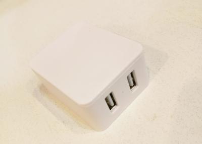 China 5V / 2.1A Dual Usb Wall Charger With Laser Engraved Logo US Plug Type for sale