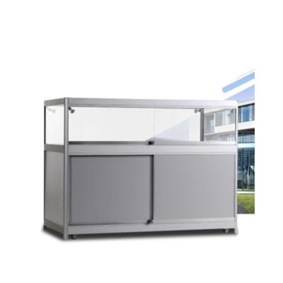 China All kinds of portable shop exhibition glass display counter / foldable display cabinet display for booth display for sale