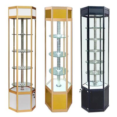 China Modern Simple Rotating Rotating Glass Display/Jewelry Display Case Rotating Glass Design for sale