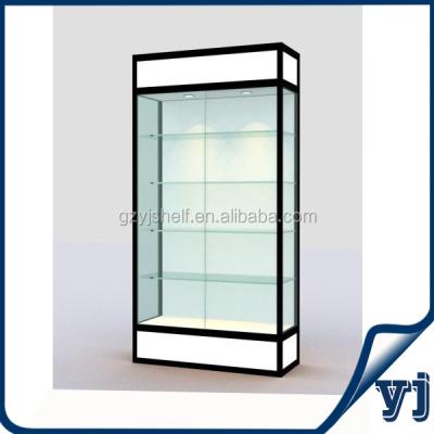 China All kinds of modern shop tempered glass tower display/aluminum frame glass showcase for many countries for sale