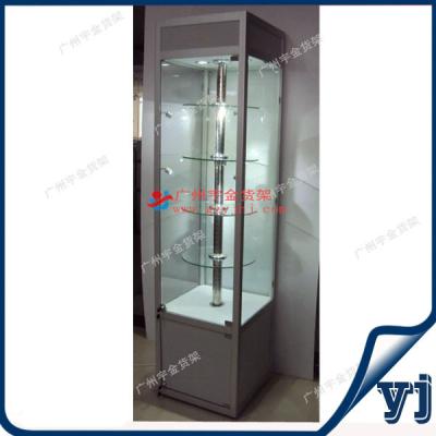 China All kinds of store retail store aluminum extrusion display revolving glass showcase/revolving display cabinet for jewelry for sale