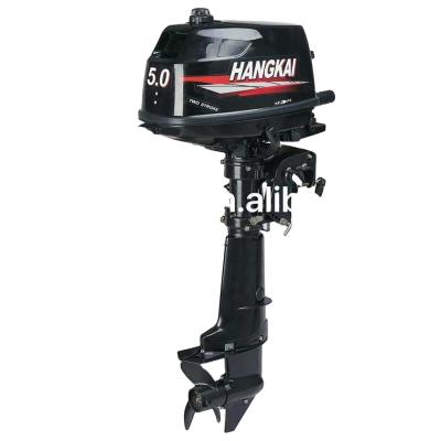 China HANGKAI 5hp 2 Stroke Top Leisure Gasoline Boat Boat Engine Outboard Motors for sale