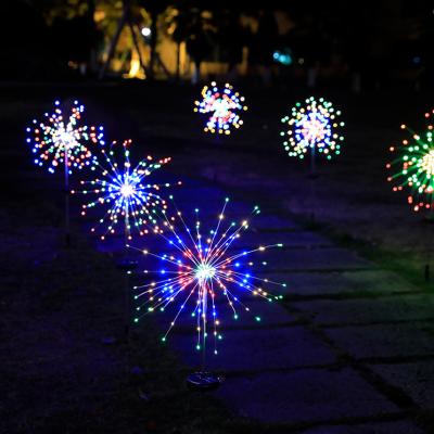 China 8 Function Christmas Yard Light Solar Dandelion Light Outdoor Environmental Protection Silver Energy Saving Garden Wire 120 Series Lights for sale