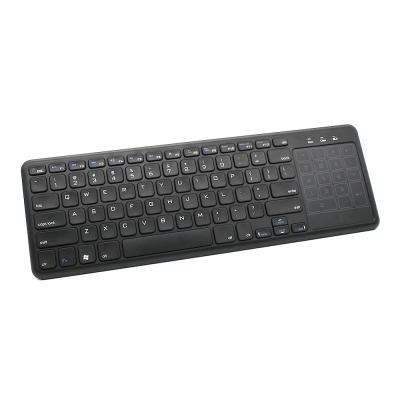 China Black bamboo wireless bluetooth ABS factory price keyboard media touch remote keyboard for smart tv box haier android for sale