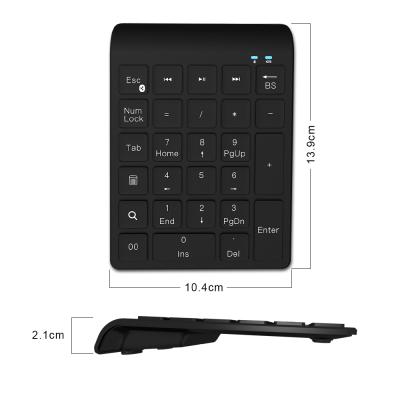 China Wireless Wireless Number Pads 27 Keys Portable 2.4G RF Financial Accounting Numeric Keypad For Laptop PC for sale