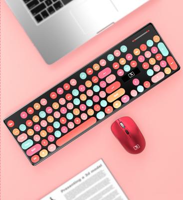 China Colorful full size 2.4ghz wireless keyboard and mouse with backlight for sale