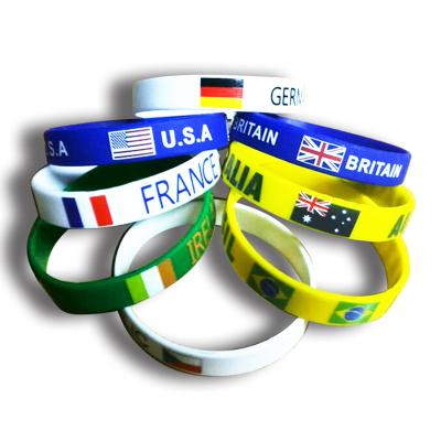 China Durable Custom Elastic Customized Event Basketball Silicone Wristband for sale