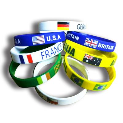 China Durable Custom Elastic Event Customized Basketball Silicone Wristband for sale