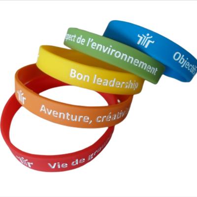 China Durable Eco - Friendly Silicone Wristband Embossed Wristbands Custom Logo For Silicone Wristband for sale