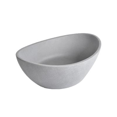 China Smooth Hot Cement Sandstone Round Bowl Container Shaped Wash Basin Bathroom Countertop Wash Basin Colored for sale