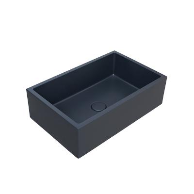 China Smooth Concrete wash basin Grey bathroom wash basin environmentally friendly concrete basin for sale