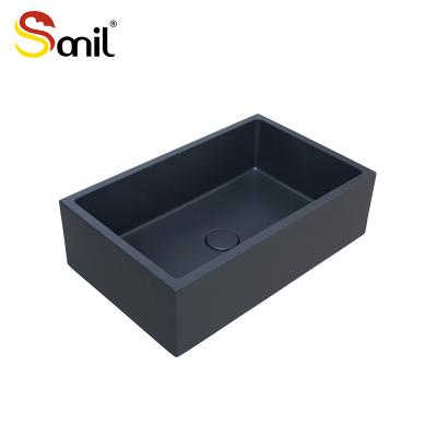 China Smooth Simple Alordic style grey cabinet double sink vanity colorful modern bathroom basin Cement basin for sale