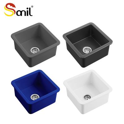 China Hot Cake Modern Household Fireclay Sink White Square Kitchen Sink for sale